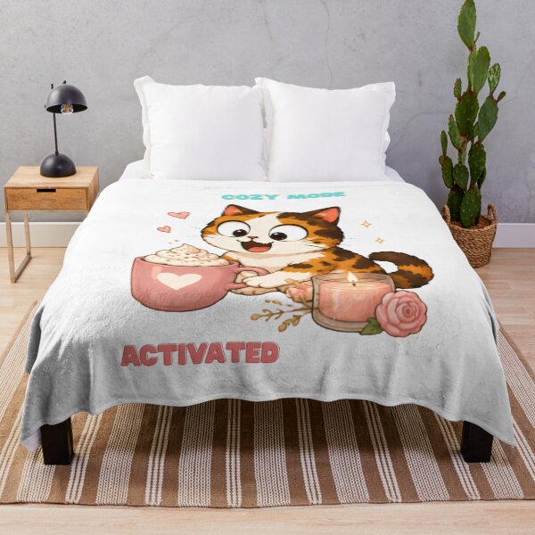 Item preview, Cozy Cute Calico Cat Coffee Illustration - Activated designed and sold by Lunexa-Lab.