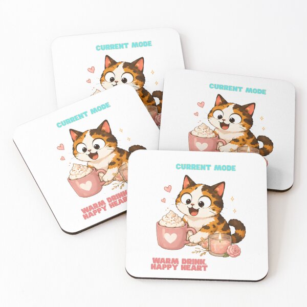 Item preview, Cozy Cute Calico Cat Coffee Illustration - Current mode designed and sold by Lunexa-Lab.