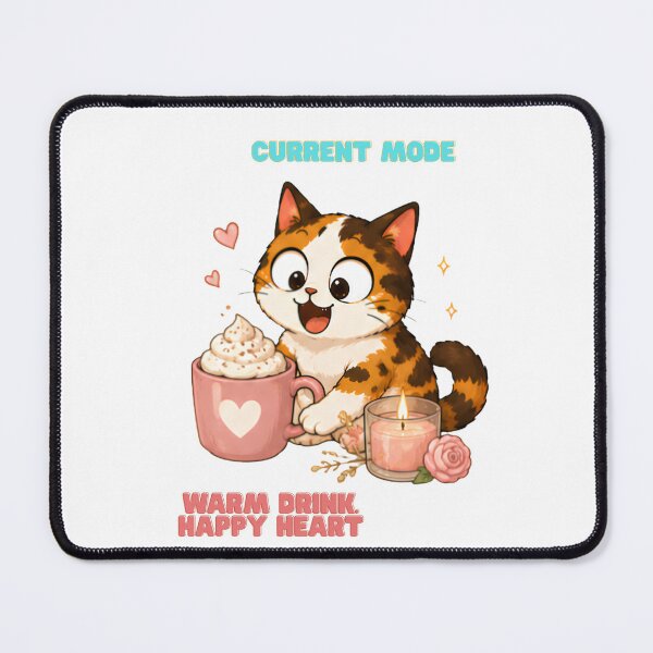 Item preview, Cozy Cute Calico Cat Coffee Illustration - Current mode designed and sold by Lunexa-Lab.