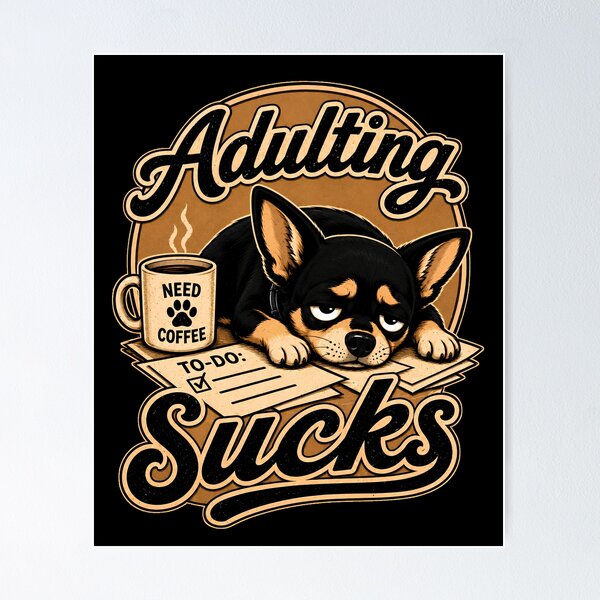 Item preview, Adulting Sucks - Chihuahua designed and sold by SomethingNiceHI.