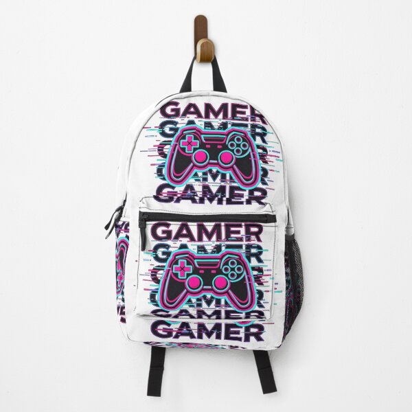 Item preview, Neon Gamer Backpack – Retro Glitch Controller Design. designed and sold by PixelRageStudio.