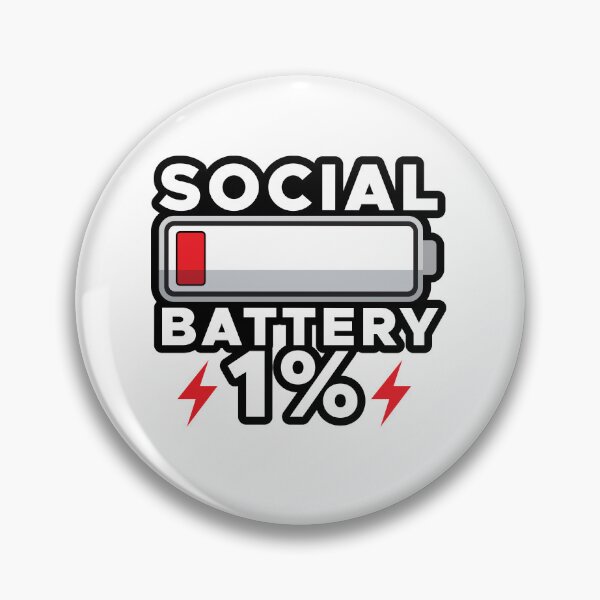 Item preview, Social Battery 1% Funny Low Energy Sticker | Introvert Meme Battery Design designed and sold by wisnubayuaji.