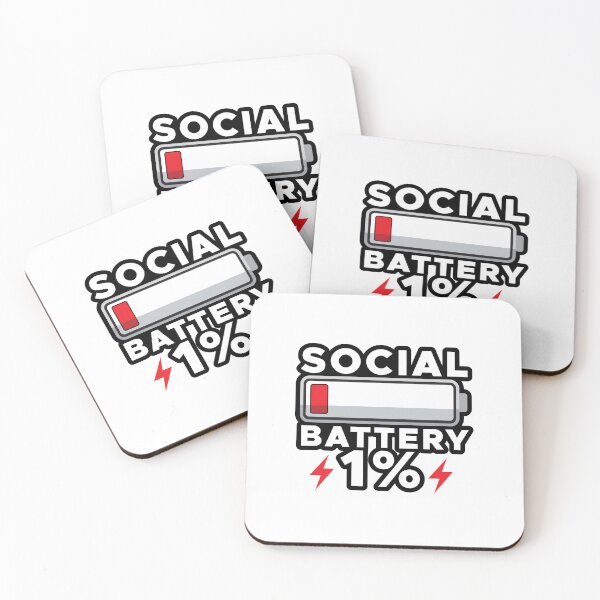 Item preview, Social Battery 1% Funny Low Energy Sticker | Introvert Meme Battery Design designed and sold by wisnubayuaji.