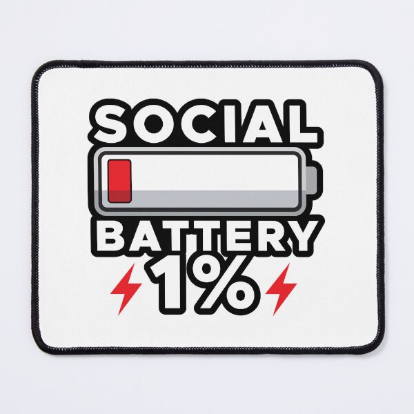 Item preview, Social Battery 1% Funny Low Energy Sticker | Introvert Meme Battery Design designed and sold by wisnubayuaji.