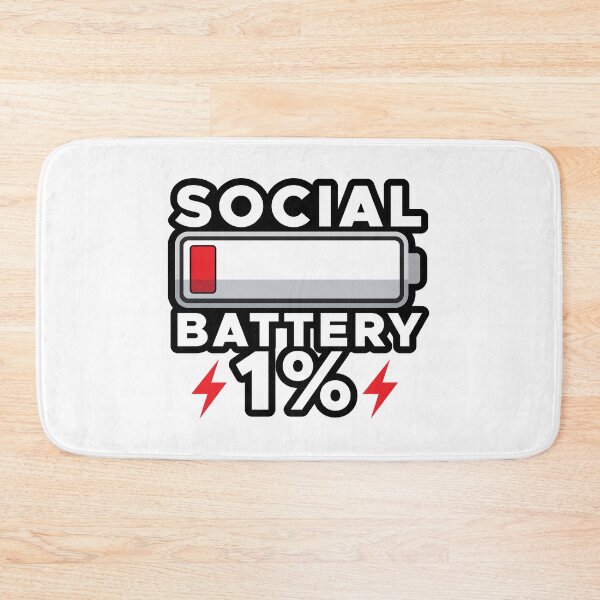 Item preview, Social Battery 1% Funny Low Energy Sticker | Introvert Meme Battery Design designed and sold by wisnubayuaji.