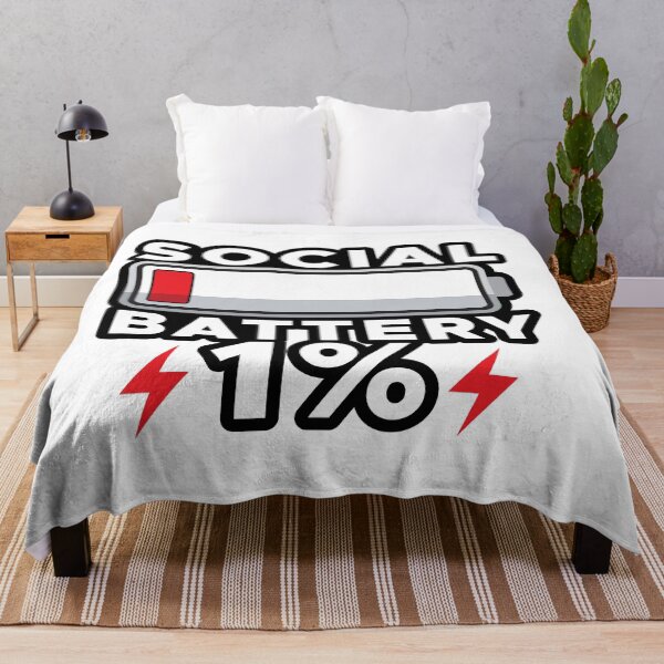 Item preview, Social Battery 1% Funny Low Energy Sticker | Introvert Meme Battery Design designed and sold by wisnubayuaji.