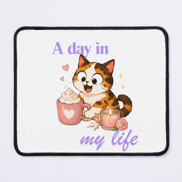Item preview, Cozy Cute Calico Cat Coffee Illustration - Day designed and sold by Lunexa-Lab.