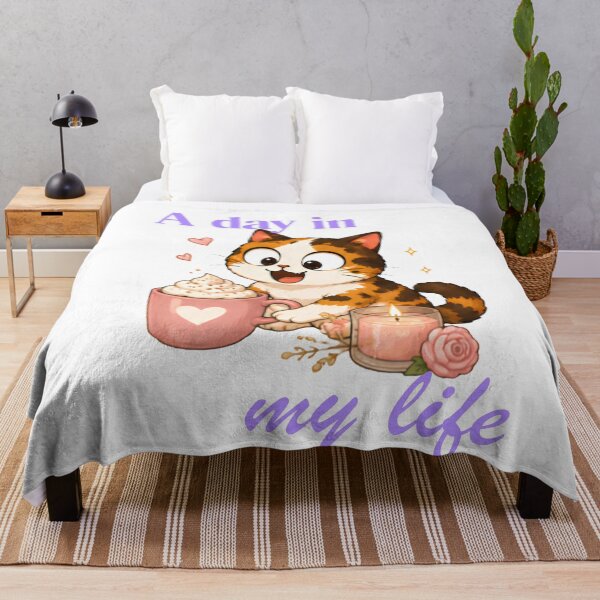 Item preview, Cozy Cute Calico Cat Coffee Illustration - Day designed and sold by Lunexa-Lab.