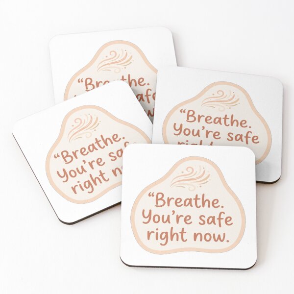 Item preview, Breathe, You Are Safe Now Sticker | Mental Health Affirmation | Anxiety Relief Vinyl Sticker | Self-Care & Emotional Wellness Gift designed and sold by Softbear Atelier.