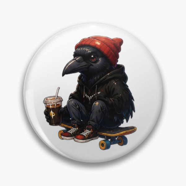 Item preview, Skater Crow Coffee Break designed and sold by DailyDoodlesBySumbul.