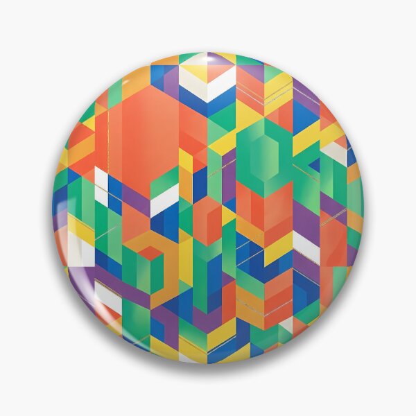 Item preview, Complex Isometric Geometric Pattern - Vibrant Mosaic with Gold Threads designed and sold by SOOstudio73.