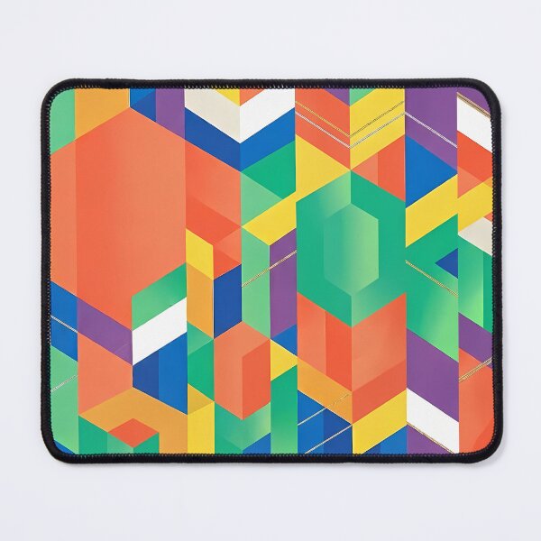 Item preview, Complex Isometric Geometric Pattern - Vibrant Mosaic with Gold Threads designed and sold by SOOstudio73.