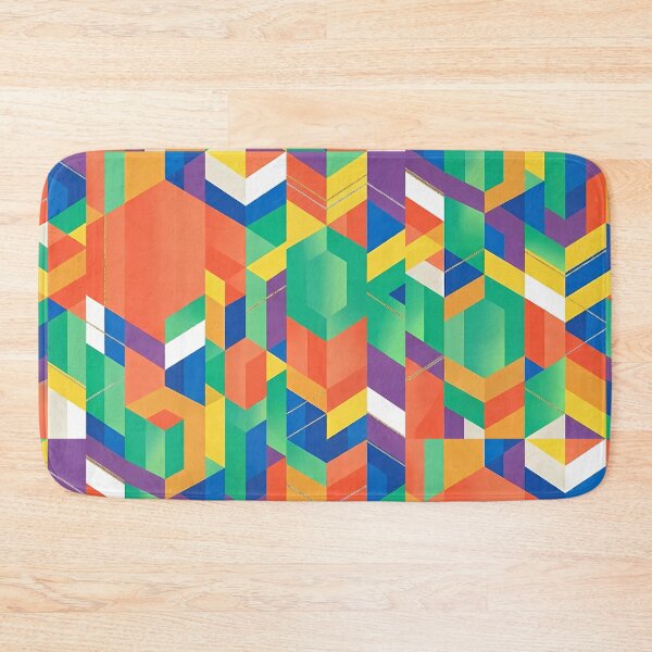 Item preview, Complex Isometric Geometric Pattern - Vibrant Mosaic with Gold Threads designed and sold by SOOstudio73.