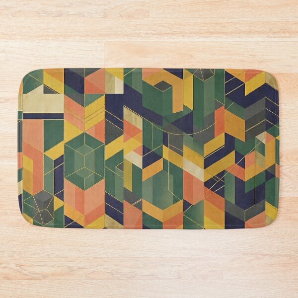 Item preview, Deep Forest Retro Geometric Art Pattern (Traditional K-Aesthetic) designed and sold by SOOstudio73.