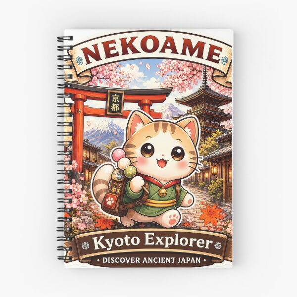 Item preview, Cute Kyoto Explorer Cat Travel Sticker designed and sold by NEKOAME-Japan.