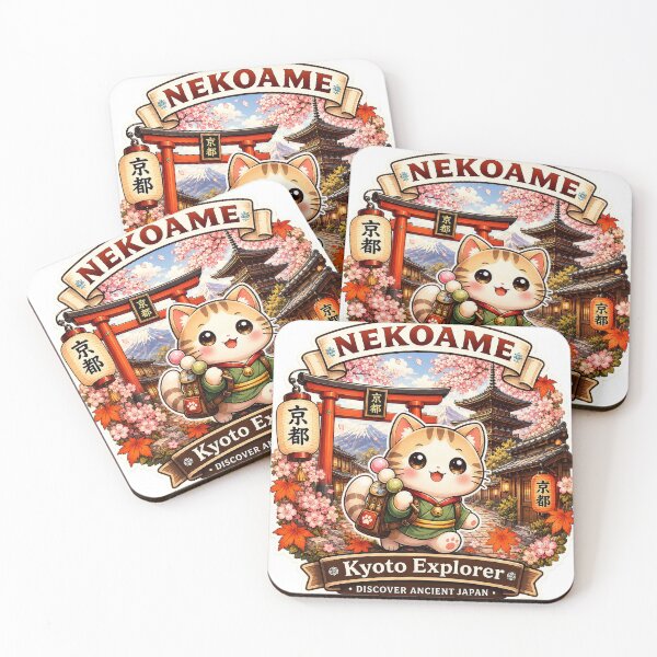 Item preview, Pegatina de viaje del lindo gato explorador de Kioto designed and sold by NEKOAME-Japan.
