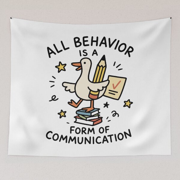 Item preview, All Behavior Is A Form Of Communication - Funny Teacher Goose Meme designed and sold by gunaone-design.