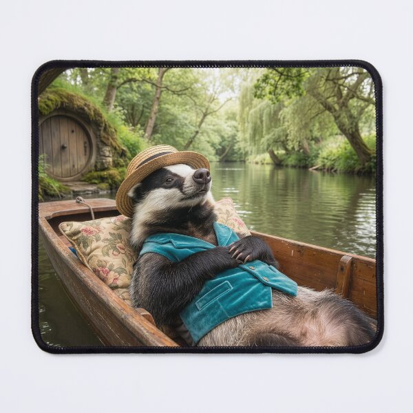 Item preview, Badger Spends Leisurely Day on the River designed and sold by Tridentulus.