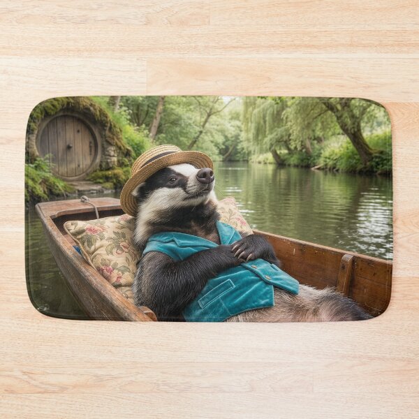 Item preview, Badger Spends Leisurely Day on the River designed and sold by Tridentulus.