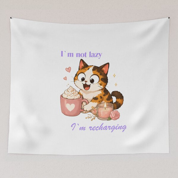 Item preview, Cozy Cute Calico Cat Coffee Illustration - Recharging designed and sold by Lunexa-Lab.