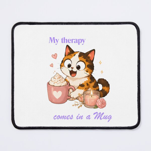 Item preview, Cozy Cute Calico Cat Coffee Illustration - Therapy designed and sold by Lunexa-Lab.