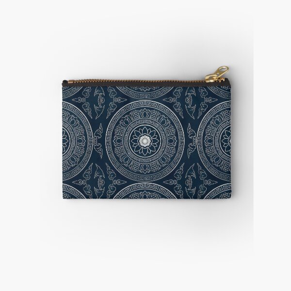 Item preview, Deep Ocean & Silver Mandala | Seamless Traditional Korean Dancheong Pattern designed and sold by SOOstudio73.