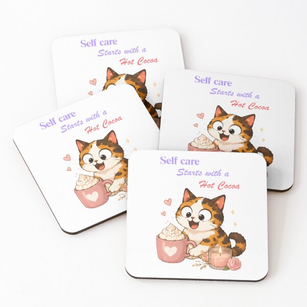 Item preview, Cozy Cute Calico Cat Coffee Illustration - Self care designed and sold by Lunexa-Lab.