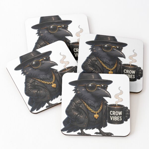 Item preview, Cool Crow Coffee Vibes designed and sold by DailyDoodlesBySumbul.