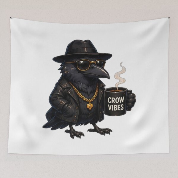 Item preview, Cool Crow Coffee Vibes designed and sold by DailyDoodlesBySumbul.