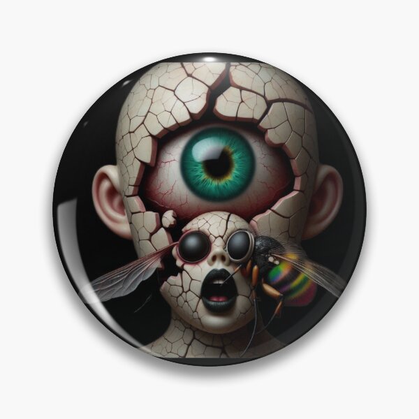Item preview, The Giant Eye Within – Uncanny Cracked Cyclops Doll designed and sold by LujziWorld.