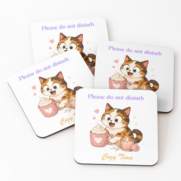 Item preview, Cozy Cute Calico Cat Coffee Illustration - cozy designed and sold by Lunexa-Lab.