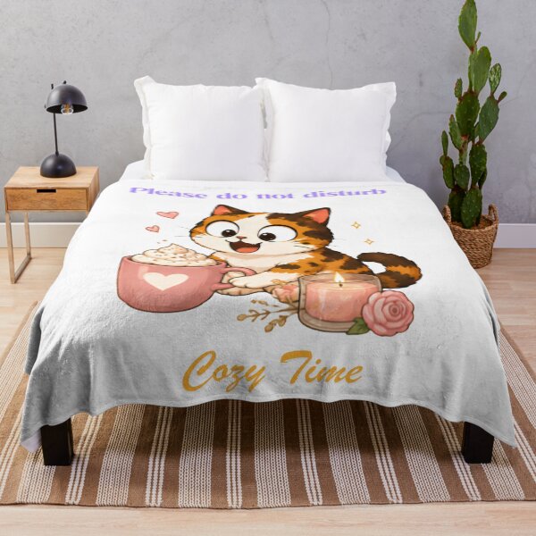 Item preview, Cozy Cute Calico Cat Coffee Illustration - cozy designed and sold by Lunexa-Lab.