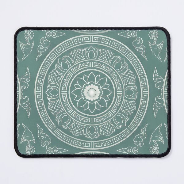 Artikelvorschau, Mintgrünes Celadon & Weißes Mandala | Nahtloses traditionelles koreanisches Dancheong-Muster (Sommerkollektion) entworfen und verkauft von SOOstudio73.