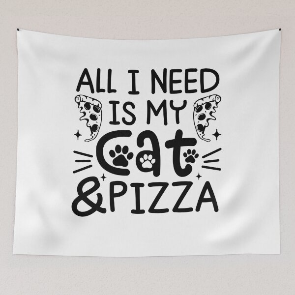 Item preview, All I Need Is My Cat and Pizza designed and sold by gunaone-design.