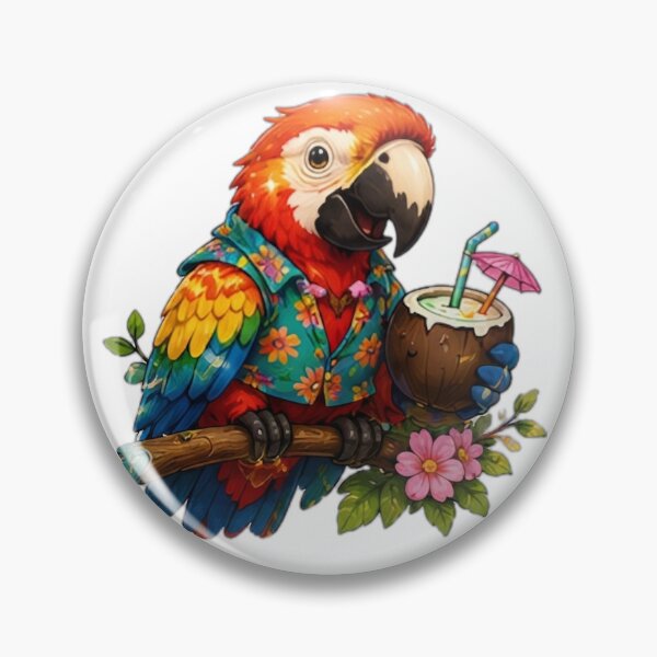 Item preview, Tropical Parrot Coconut Drink designed and sold by DailyDoodlesBySumbul.