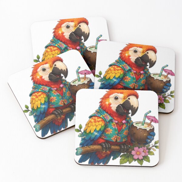 Item preview, Tropical Parrot Coconut Drink designed and sold by DailyDoodlesBySumbul.