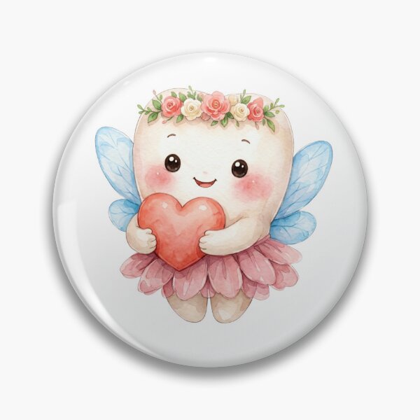 Item preview, Cute Tooth Fairy Holding Heart | Watercolor Tooth Fairy designed and sold by Mommy-Smile.