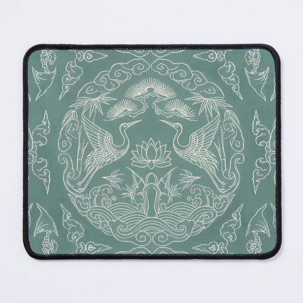 Item preview, Korean Celadon Crane & Lotus Traditional Aesthetic Seamless Pattern designed and sold by SOOstudio73.