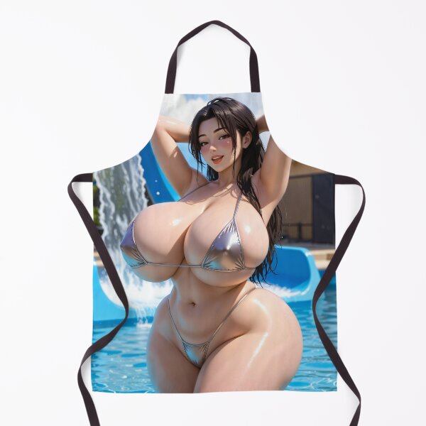 Item preview, Curvy anime girl at water park pool designed and sold by animevisions.