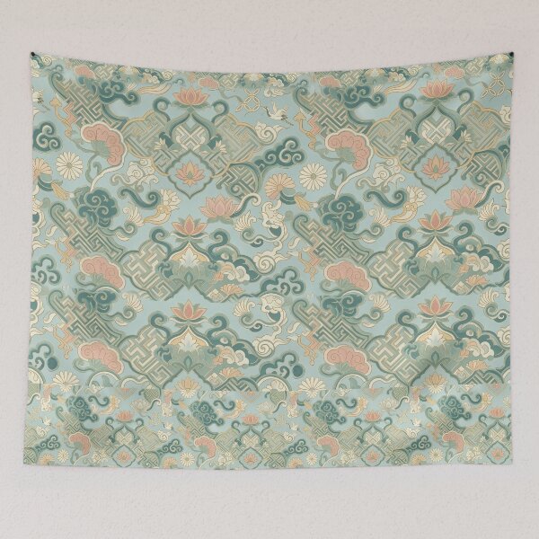 Item preview, Elegant Celadon Green Korean Dancheong All-over Seamless Pattern designed and sold by SOOstudio73.