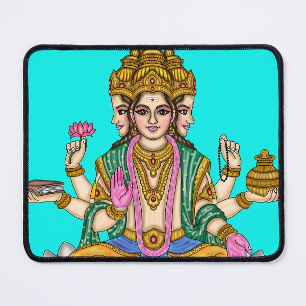 Item preview, Lord Brahma Artwork | Divine Hindu Creator God Digital Painting Illustration designed and sold by Harshit_Digital_Arts.