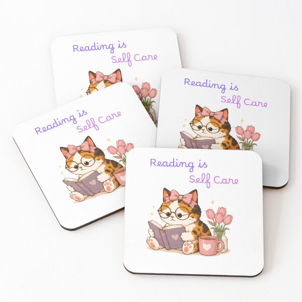 Item preview, Cozy Cute Calico Cat Books Illustration - reading designed and sold by Lunexa-Lab.