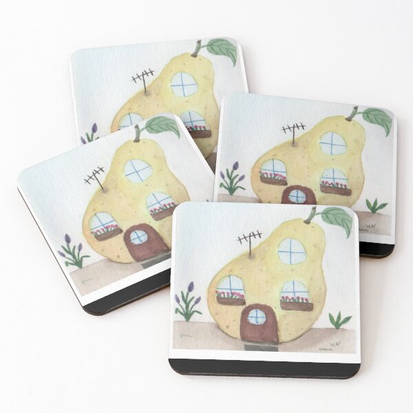 Item preview, Whimsical Pear House Watercolor designed and sold by TeronMurrayArt.