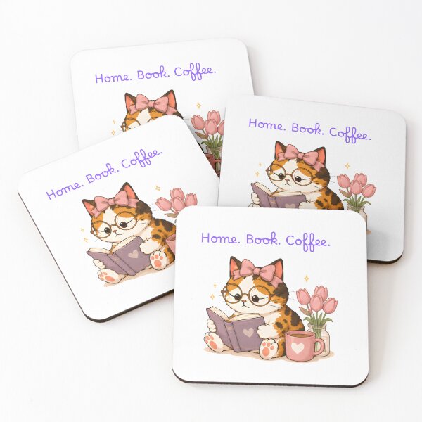 Item preview, Cozy Cute Calico Cat Books Illustration - Home designed and sold by Lunexa-Lab.