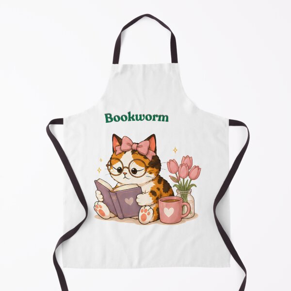 Item preview, Cozy Cute Calico Cat Books Illustration - Bookworm designed and sold by Lunexa-Lab.