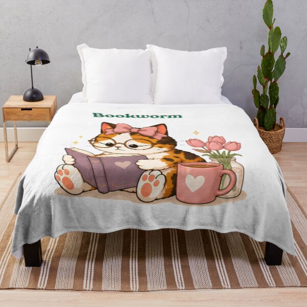 Item preview, Cozy Cute Calico Cat Books Illustration - Bookworm designed and sold by Lunexa-Lab.