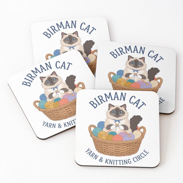Item preview, Birman Cat Yarn Knitting Circle Wool Needles designed and sold by PictoVibe.