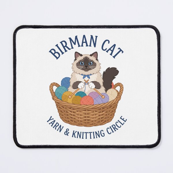 Item preview, Birman Cat Yarn Knitting Circle Wool Needles designed and sold by PictoVibe.