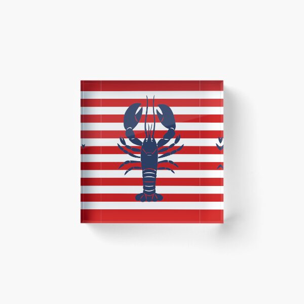 Item preview, Nautical Theme Lobster on Red Stripes designed and sold by The Retromotel.