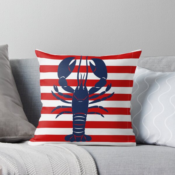 Item preview, Nautical Theme Lobster on Red Stripes designed and sold by The Retromotel.